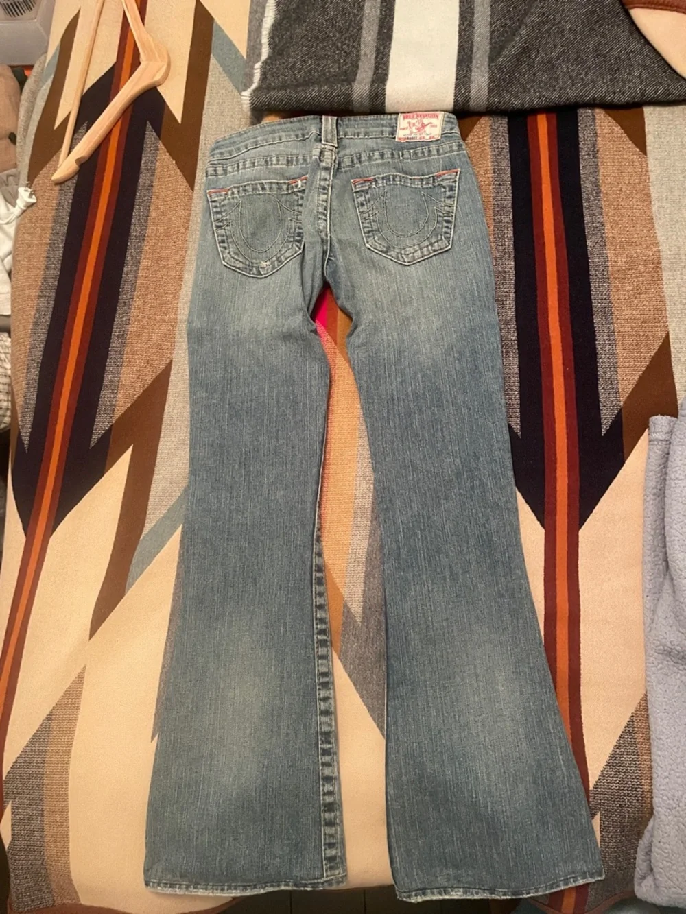 Vintage True Religion Faded Flare Blue Low-Rise Denim Jeans - Picture 5 of 6